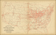 United States Map By Samuel Augustus Mitchell Jr.