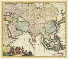 Asia Map By Theodorus I Danckerts