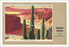 Arizona, Curiosities and Travel Posters Map By Southern Pacific Railroad Company / Fred Ludekens