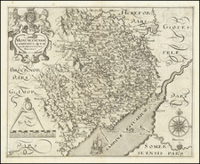 British Counties Map By William Hole / Christopher Saxton