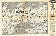 Souvenir Cartoon Map of Seattle by Bob Hale