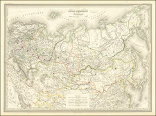 Russia and Russia in Asia Map By Adolphe Hippolyte Dufour