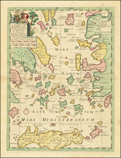 A New Map of the Islands of the Aegaean Sea, Together with the Island of Crete And the Adjoyning Isles.  Dedicated to his Highess William Duke of Glocester By Edward Wells