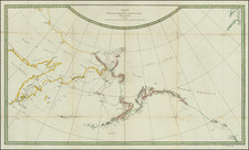 Alaska, Pacific, Russia in Asia and Canada Map By James Cook