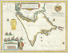 Tabula Magellanica qua Tierrae del fuego cum celeberrimis fretis a F. Magellano et I. Le Maire detectus novissima et accuratissima descriptio exhibeteur By Willem Janszoon Blaeu