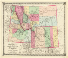 Idaho, Montana and Wyoming Map By H.H. Lloyd