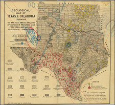 Texas, Oklahoma & Indian Territory and Geological Map By The Clason Map Company