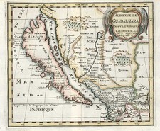 Southwest, Mexico, Baja California and California Map By Nicolas Sanson