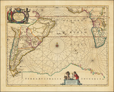 Polar Maps, Atlantic Ocean, South America, South Africa and West Africa Map By Jan Jansson