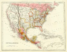 United States, Texas, Mexico and Central America Map By Chapman & Hall