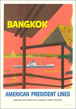 Thailand, Cambodia, Vietnam and Travel Posters Map By J. Clift / American President Lines