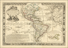 North America and America Map By Louis Charles Desnos / Guillaume Danet