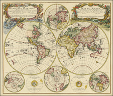Planiglobii Terrestris Mappa Universalis Utrumqs Hemisphaerium Orient et Occidentale . . . MDCCXXXXVI By Homann Heirs