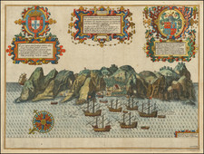 Atlantic Ocean, West Africa and African Islands, including Madagascar Map By John Wolfe / Jan Huygen van  Linschoten