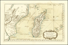 East Africa and African Islands, including Madagascar Map By Jacques Nicolas Bellin