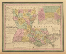 South, Louisiana and New Orleans Map By Thomas, Cowperthwait & Co.