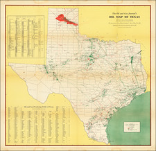 Texas and Geological Map By Petroleum Publishing Company