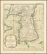 Korea Map By Jacques Nicolas Bellin