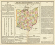Ohio Map By Henry Charles Carey  &  Isaac Lea