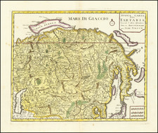 China, Central Asia & Caucasus and Russia in Asia Map By Isaak Tirion