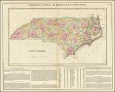Geographical, Statistical and Historical Map of North Carolina By Henry Charles Carey  &  Isaac Lea