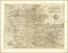 Netherlands, Belgium, France and Northern Italy Map By Oronce Fine / Domenico Zenoi