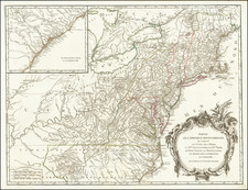 New York State, Mid-Atlantic, Kentucky, Tennessee, Southeast, Virginia, North Carolina and Ohio Map By Didier Robert de Vaugondy