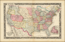 United States Map By Samuel Augustus Mitchell Jr.