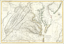 Mid-Atlantic, Maryland, Delaware, Southeast, Virginia and American Revolution Map By Georges Louis Le Rouge