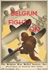 Belgium and World War II Map By Belgian War Relief Society / Renee Sturbelle