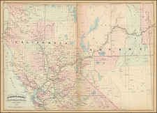 Nevada and California Map By Asher  &  Adams