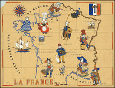 France and World War II Map By Landais