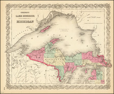 Michigan Map By Joseph Hutchins Colton