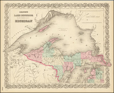Michigan Map By Joseph Hutchins Colton