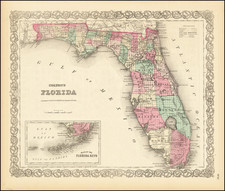 Florida Map By G.W.  & C.B. Colton