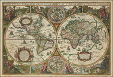 World Map By Melchior Tavernier / Jodocus Hondius II