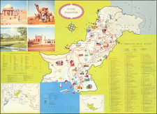 India, Central Asia & Caucasus and Pictorial Maps Map By Director Tourism, Ministry of Commerce, Pakistan