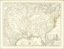 South, Louisiana, Southeast, Texas, Midwest, Plains, Southwest and New Orleans Map By Guillaume De L'Isle