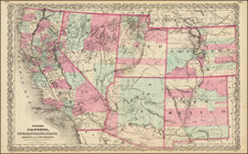 Colton's Map of California, Nevada, Utah, Colorado, Arizona & New Mexico. . .  By G.W.  & C.B. Colton