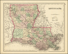 Louisiana Map By O.W. Gray