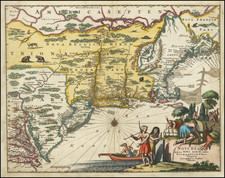 New England, New York State and Mid-Atlantic Map By John Ogilby