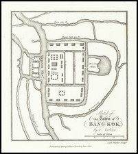 [ First Plan of Bangkok ]  Sketch of the Town of Bang-Kok, by a Native.