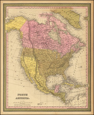 North America Map By Samuel Augustus Mitchell