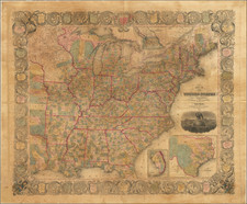 United States, Texas, Oregon and Washington Map By Edward Hooker Ensign  &  Timothy Ensign