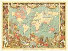 World, British Isles and Pictorial Maps Map By The Graphic Co. / Walter Crane