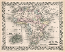 Africa and Africa Map By Samuel Augustus Mitchell Jr.