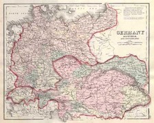 Europe, Switzerland, Austria and Germany Map By Frank A. Gray