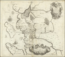 Carte du Pais D'aunis Ville et Gouvernement de la Rochelle.  1627