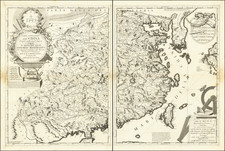 China and Korea Map By Vincenzo Maria Coronelli