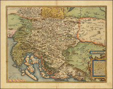 Croatia & Slovenia and Bosnia & Herzegovina Map By Abraham Ortelius